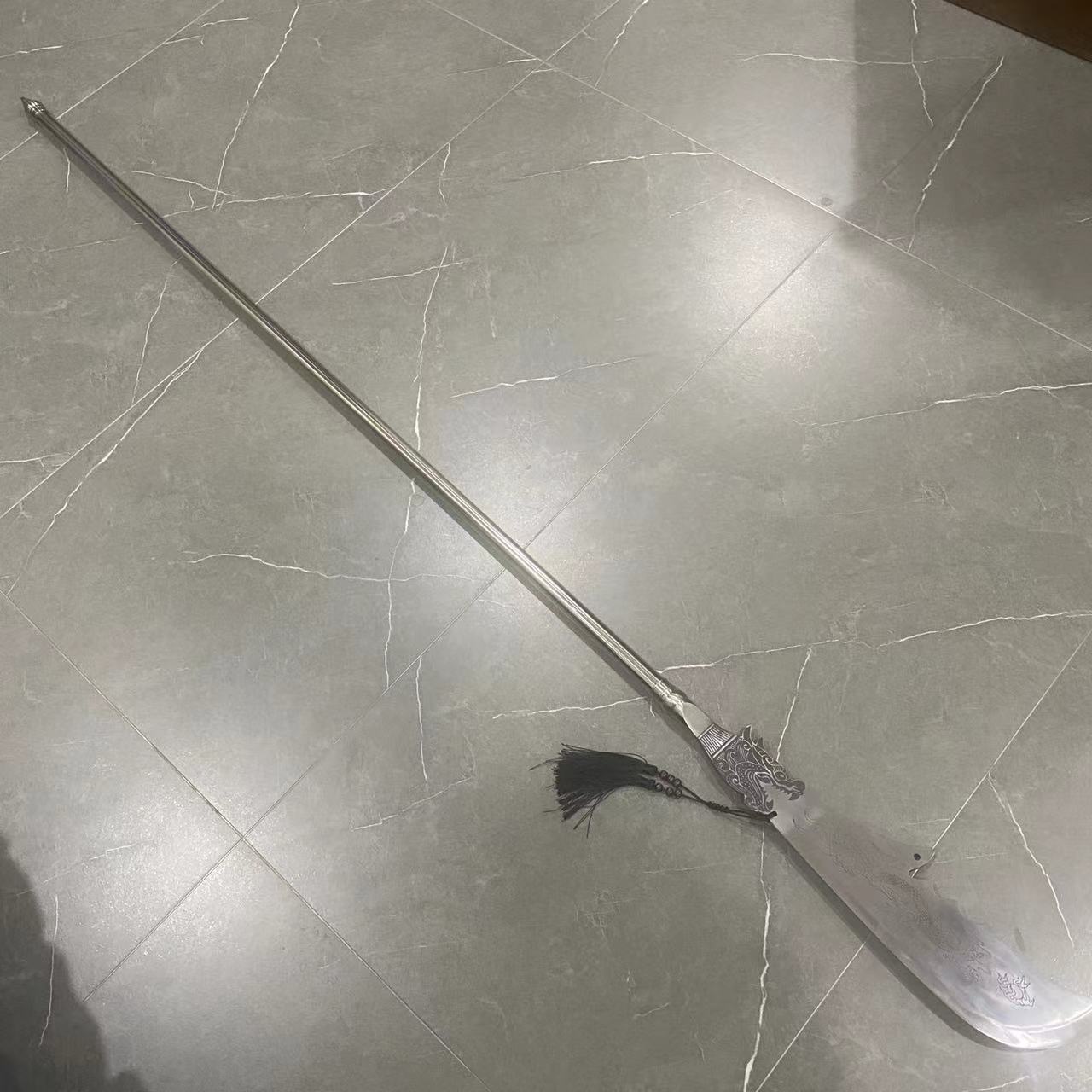 【银青龙偃月】十八班冷兵器刀剑 一体龙泉锰钢收藏送礼摆件未开刃.