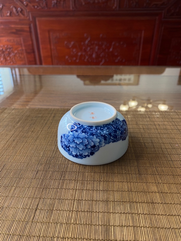 浮窑 牡丹杯 青花手绘（仅一）