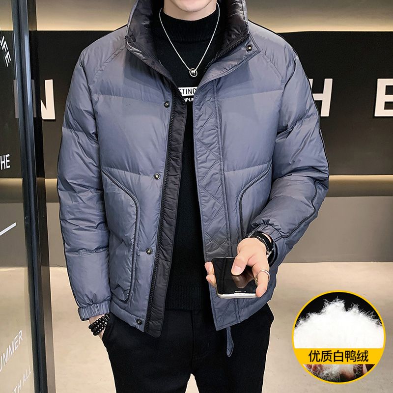 雅鹿新款90白鸭绒羽绒服男士短款2023年冬季新款潮流轻薄时尚休闲