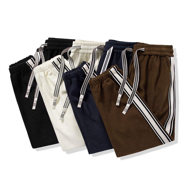 热天上班裤子男款爆款2024新款长裤早秋高贵三条杠男裤男人自信裤