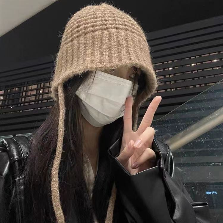 美拉德风渔夫帽子女秋冬新款保暖显脸小包头帽韩系护耳时尚帽百搭