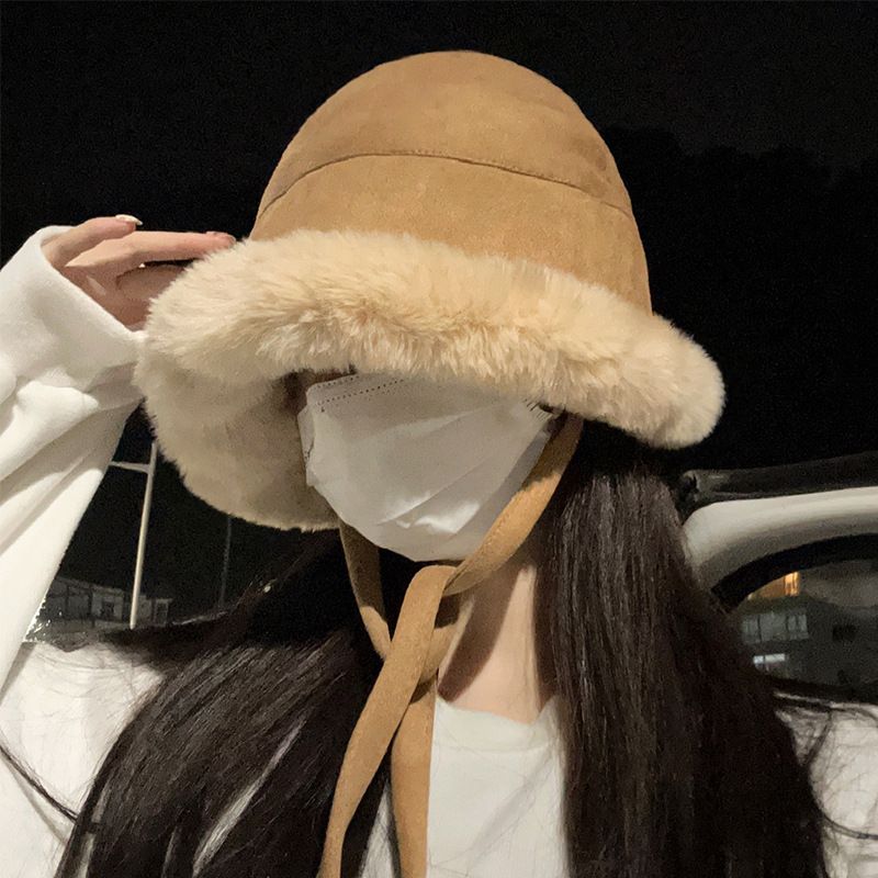 毛绒帽子冬季新款渔夫帽盆帽加厚护耳雷锋蒙古防风冬天保暖毛茸茸