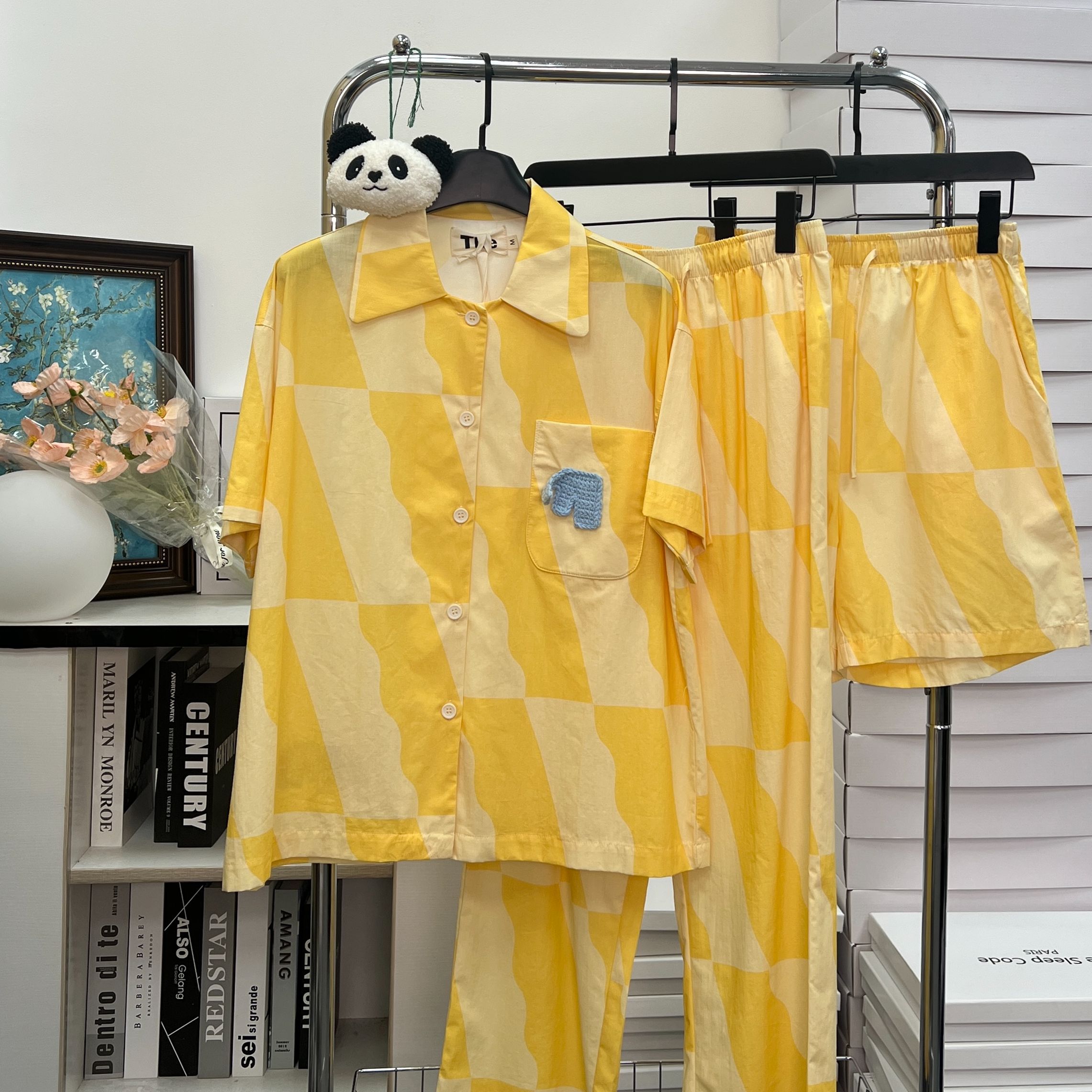 【兽家-滑滑梯短款三件套】男女同款夏款潮牌可外穿睡衣居家服