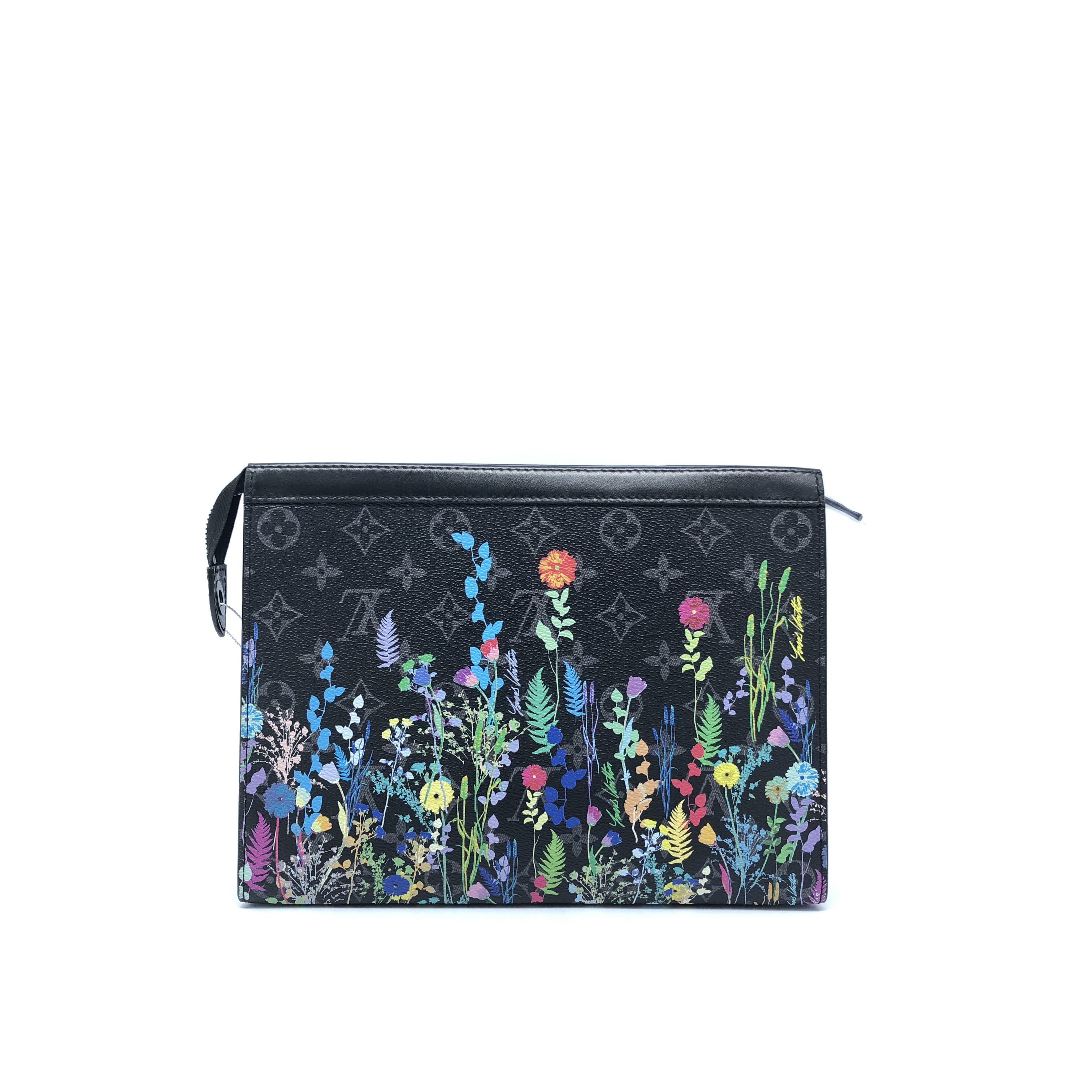 99新 LouisVuitton/路易威登 98新 黑老花花卉手拿包/3844号 