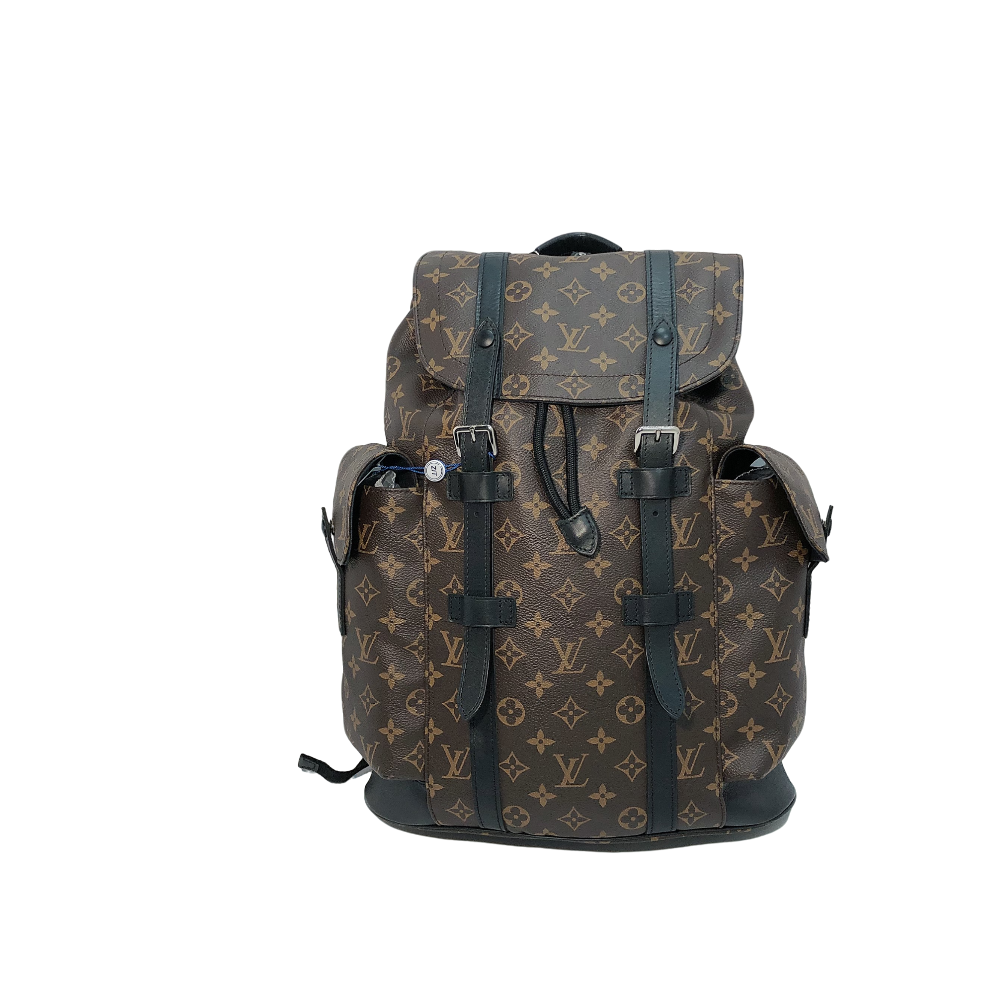 95新 LouisVuitton/路易威登 棕花双扣双肩包/3433号男士时尚休闲