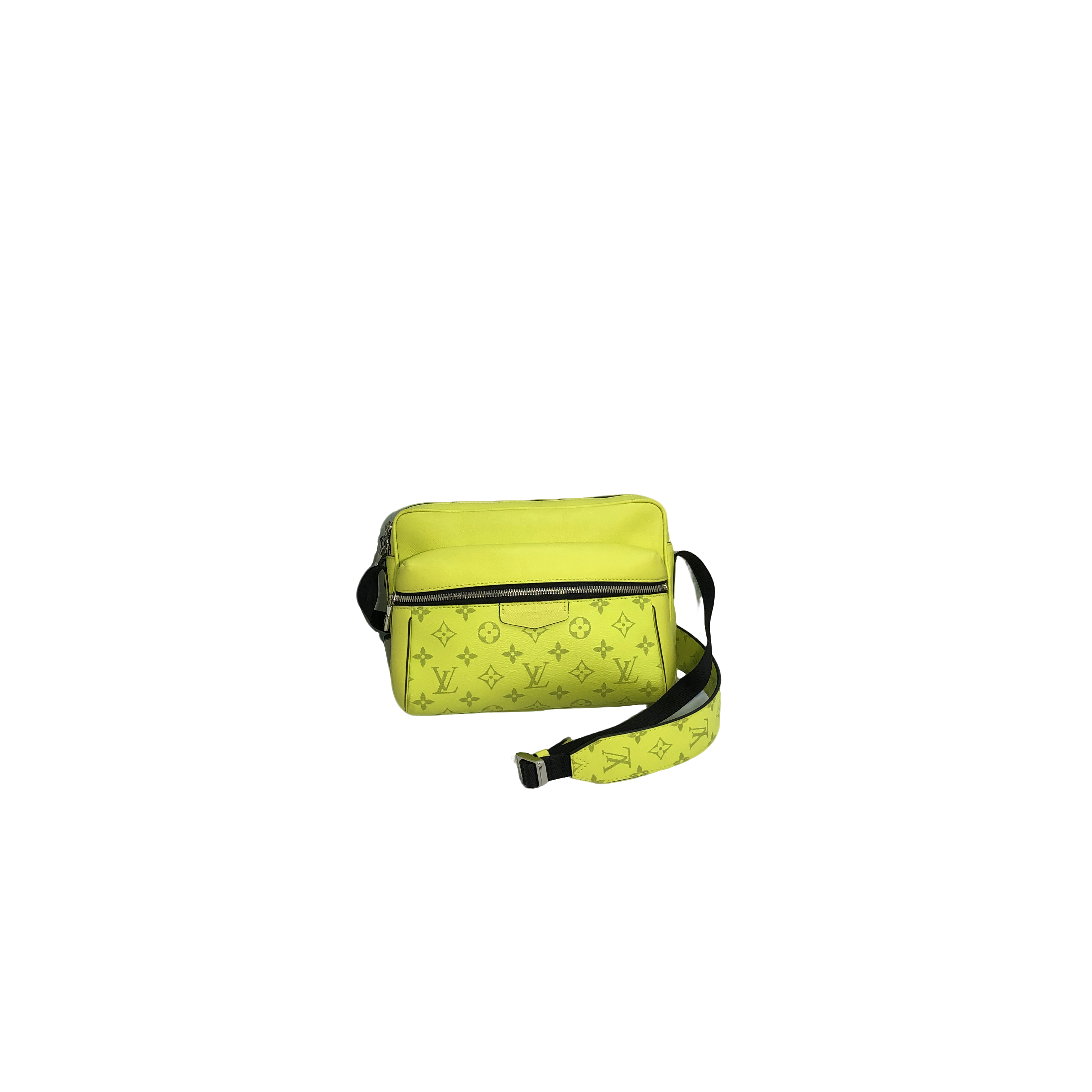 95新 LouisVuitton/路易威登 荧光黄outdoor斜挎包/3473号男士