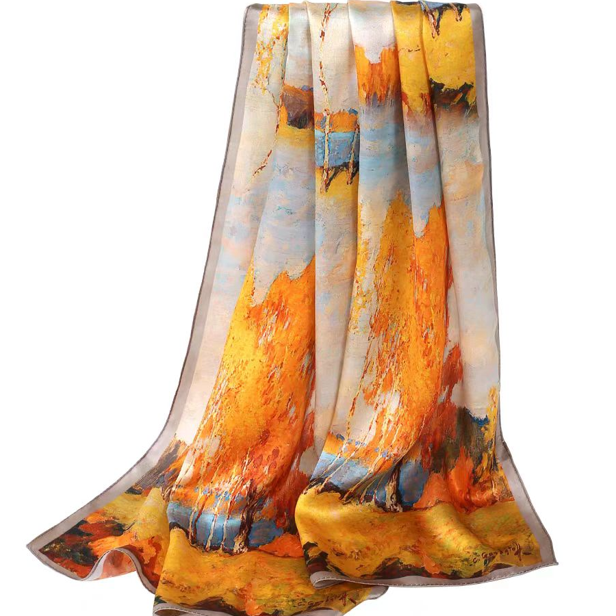 [粉蓝之谜]重缎老料香云丝巾高端披肩