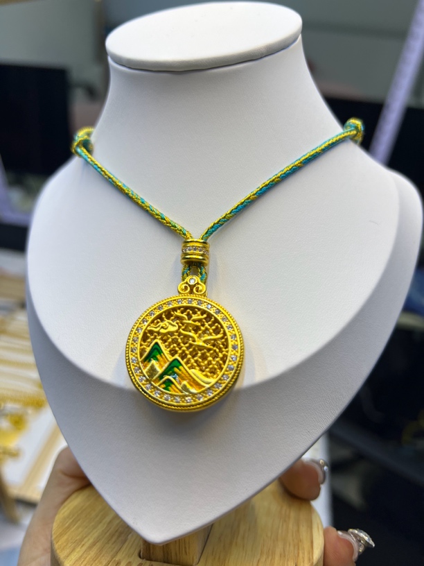 铜合金吊坠 铜合金时尚简约百搭万里江山圆牌款JR161024