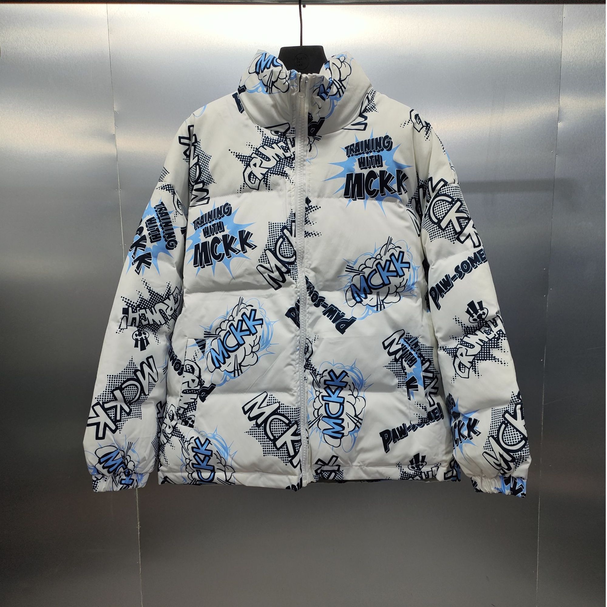 A03-ST-112714-FOR秋冬季潮流满印花时尚厚款外套