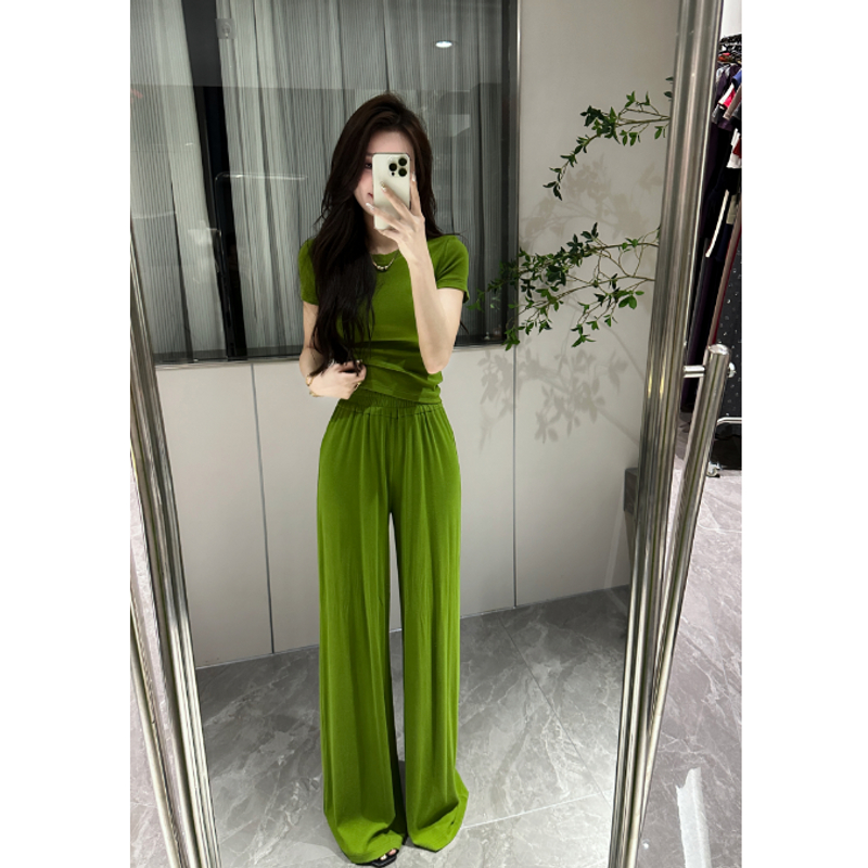 【大婷婷】2025夏季新品时尚显瘦短袖垂感运动休闲套装DT0161