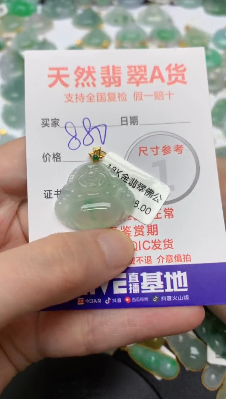 【闪购商品】翡翠颈饰18K金镶嵌11111111