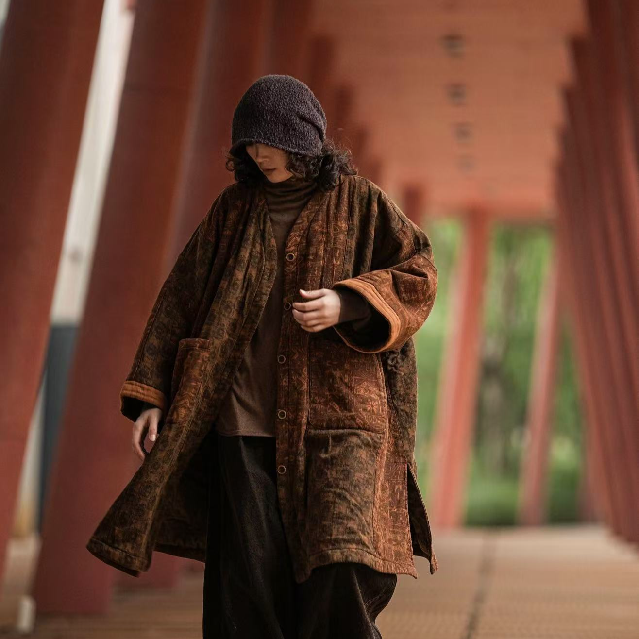 2024秋冬新款印花棉衣08381气质时尚休闲百搭宽松