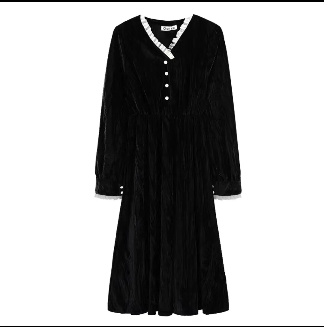 精品时尚女装百搭设计师 原创气质高档连衣裙套装显瘦