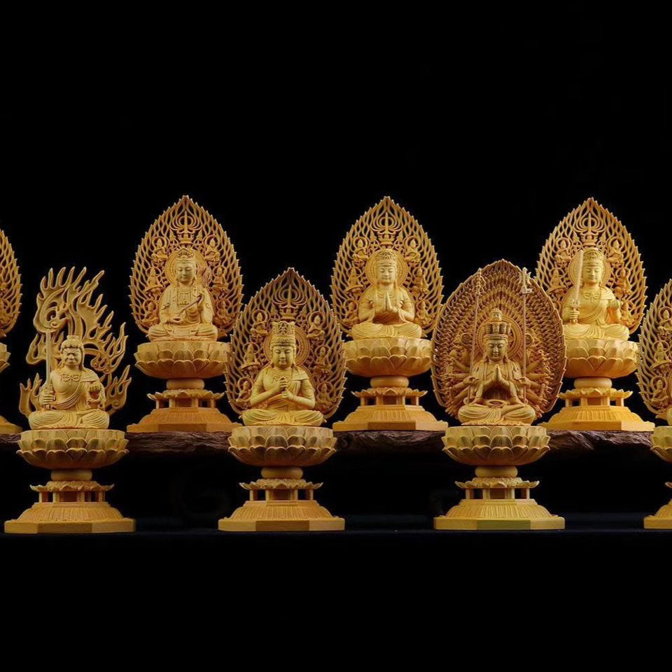 黄杨木精品八大生肖守护神高18公分家供台玄关客厅办公室工艺摆件