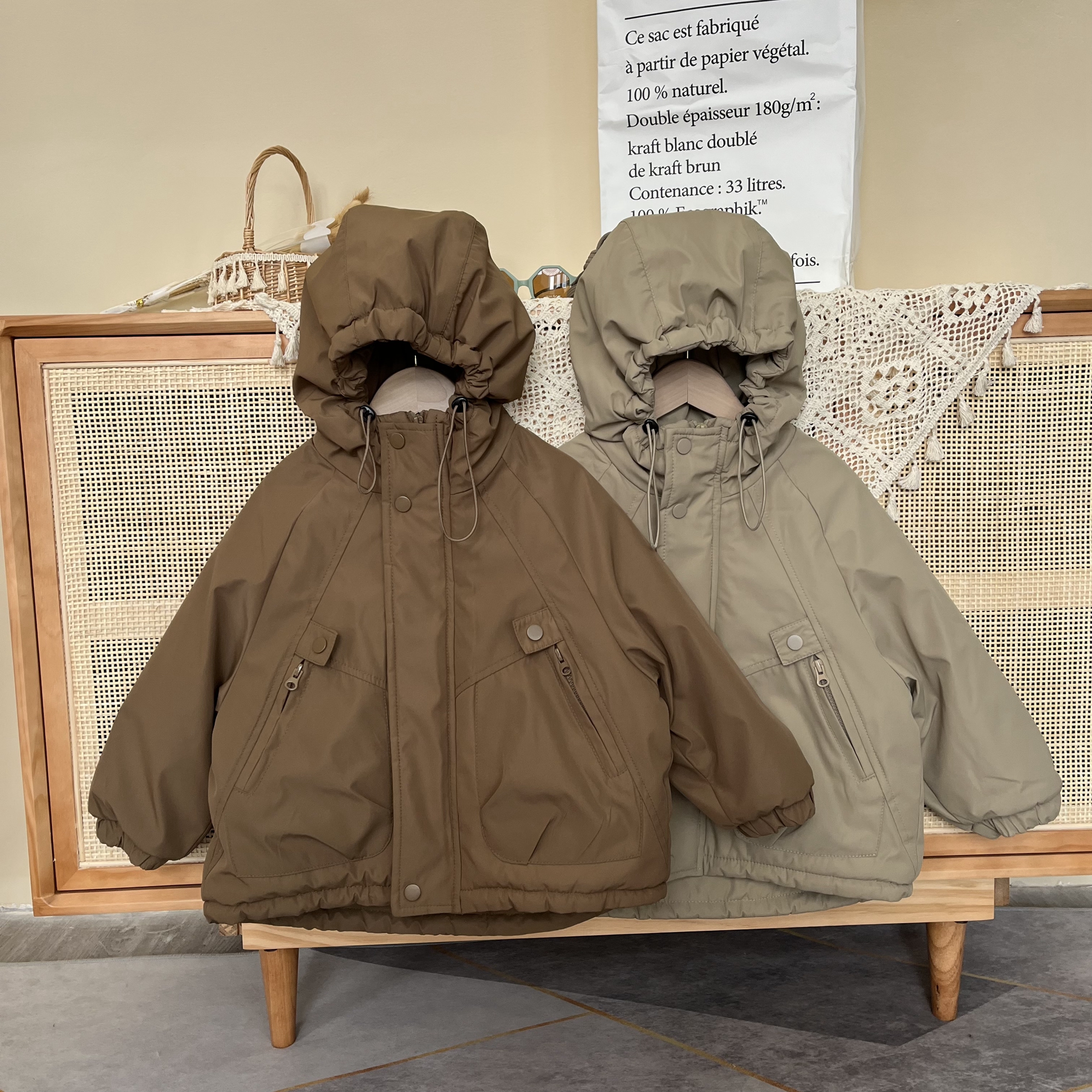 【韩小兮】儿童冬款加厚冲锋衣连帽外套棉服男女童2023冬季新款棉袄
