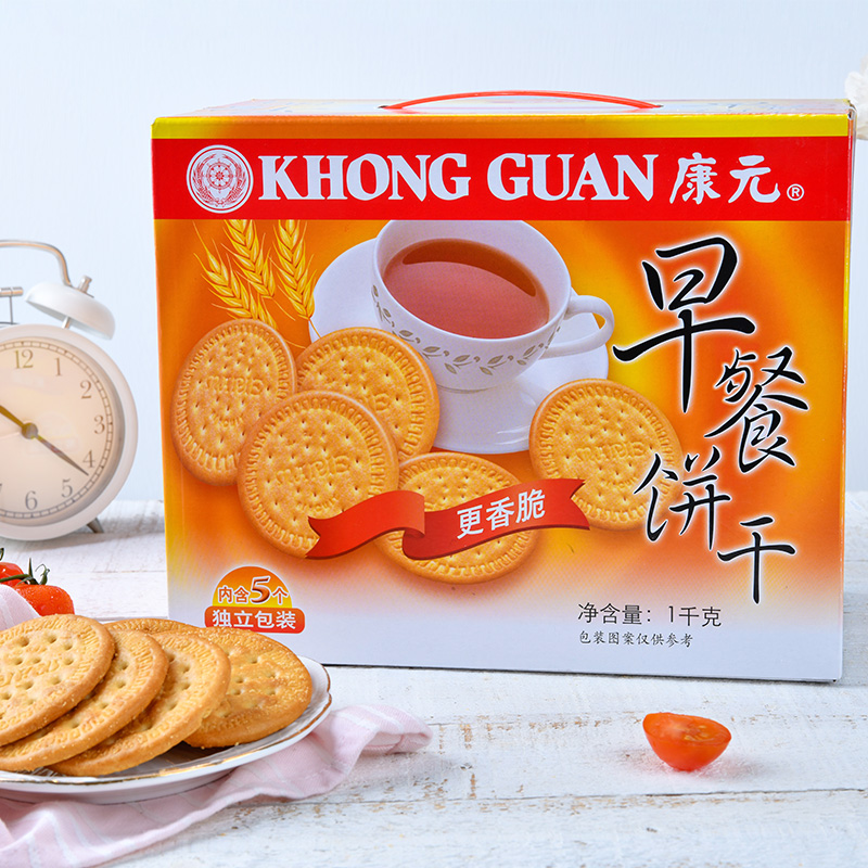 康元清真营养早餐饼干1000g礼盒即食美味开袋香浓回忆儿童酥脆