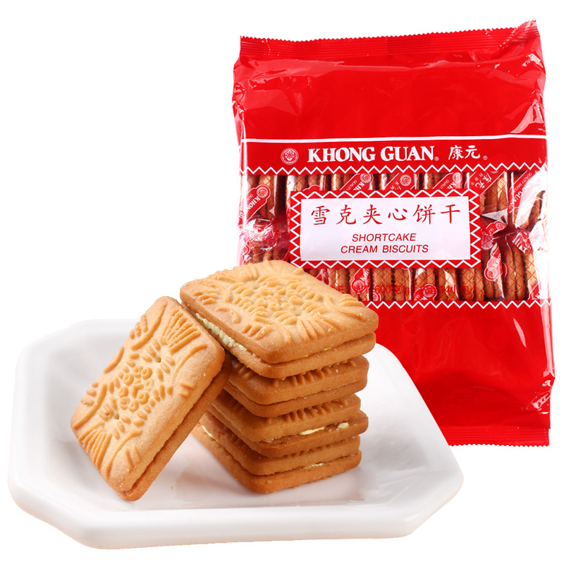 康元雪克清真保质期夹心饼干独立包装零食怀旧饼干营养酥脆美味