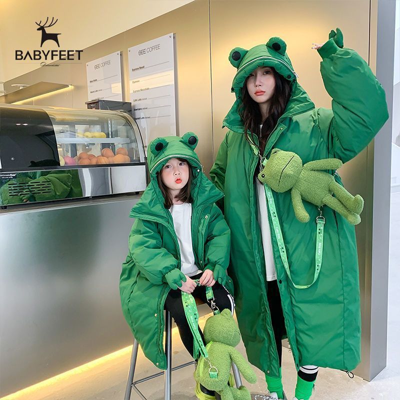 加厚儿童棉服卡通青蛙棉袄2022冬款韩版女童棉衣男童长款外套时尚
