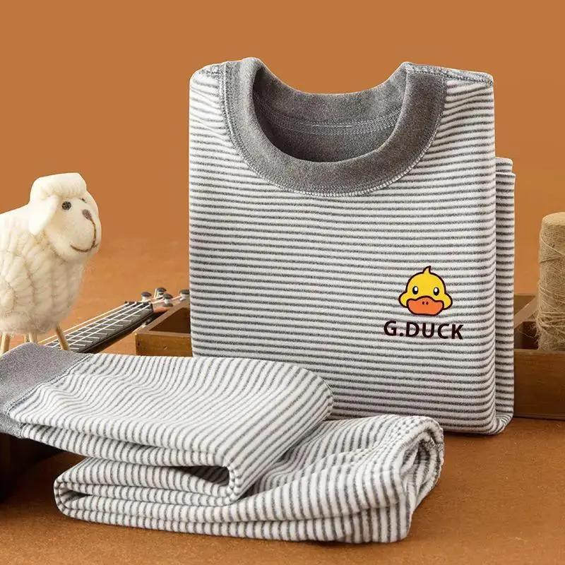 【今日促销】德绒儿童保暖内衣套装男童半高领发热打底加厚中领小