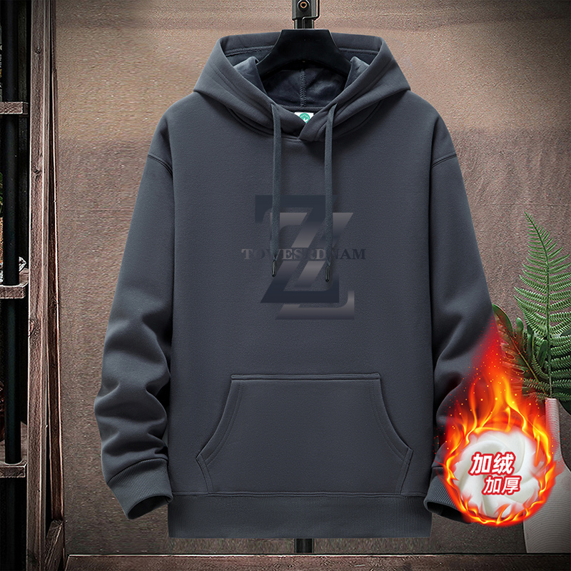 秋冬新款 男士重磅保暖连帽卫衣 大码落肩时尚学生情侣套头打底衫