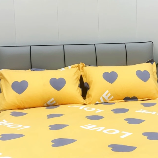 秋冬加厚加密斜纹标准枕套一对48*74柔软亲肤保暖【心愿-黄】