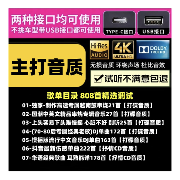 DJ赵伟霆车载音乐U盘无损音质专业打碟母带灌录 即插即用