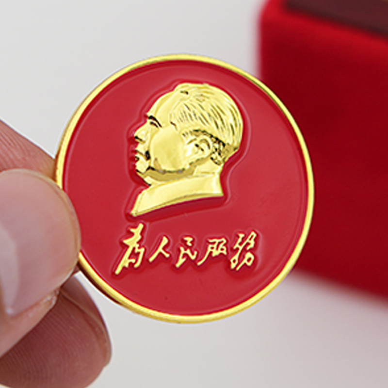 铜合金胸针 伟人像章徽章勋章毛爷爷装饰品时尚胸针表面高温着色