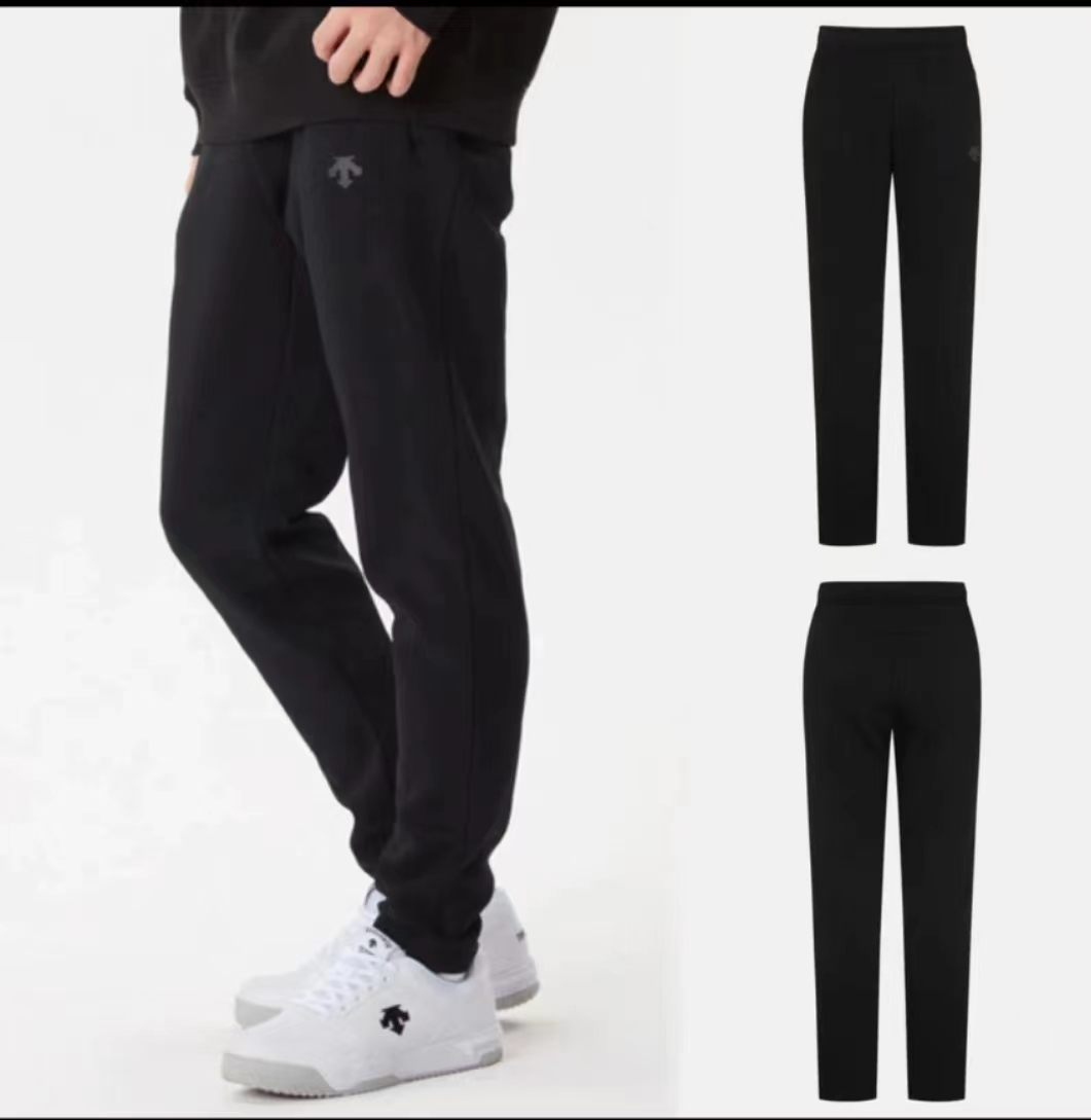 DESCENTE/迪桑特男女同款加绒裤黑色暗标休闲裤加厚保暖秋冬