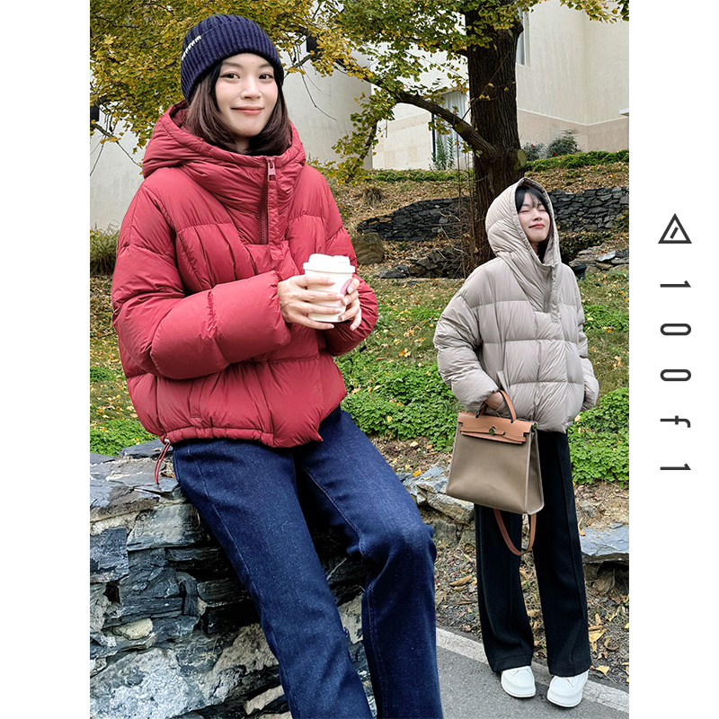 云感包裹两色短款羽绒服 90白鸭绒 又轻又暖 立体廓形 F2291