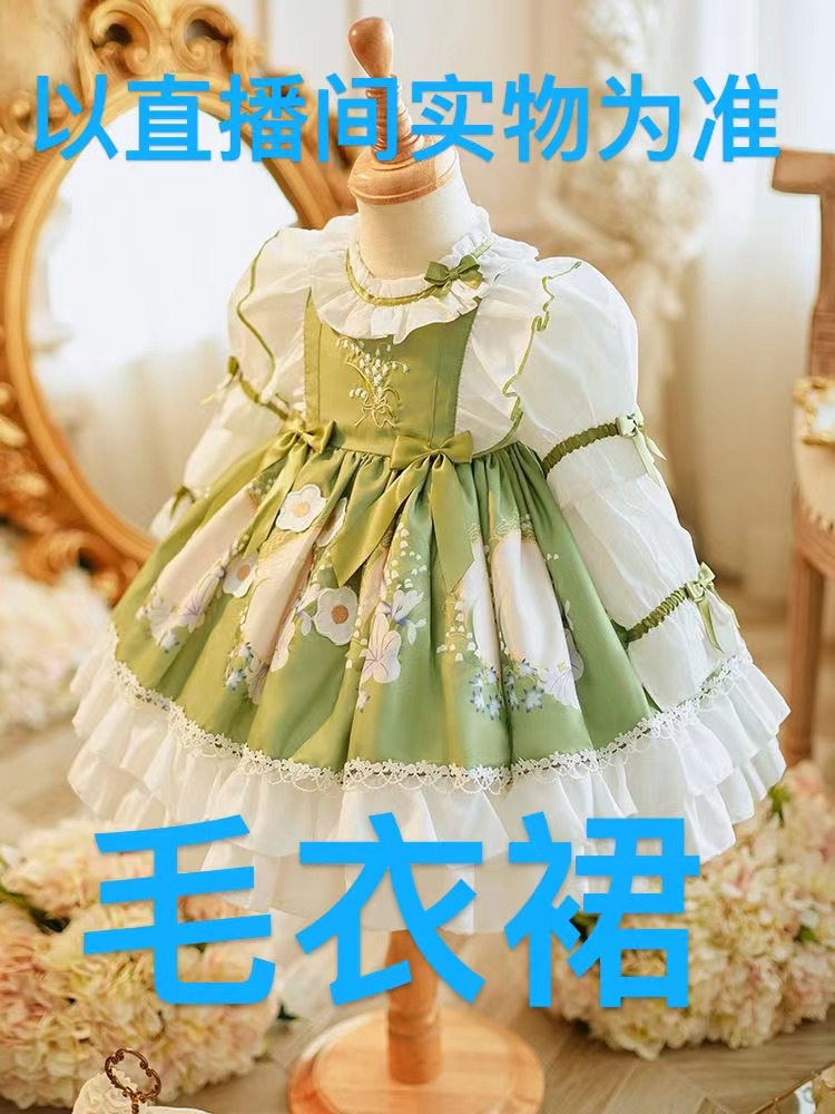 女童毛衣裙童装针织长裙2023秋冬加厚新款连衣裙女孩日常儿童