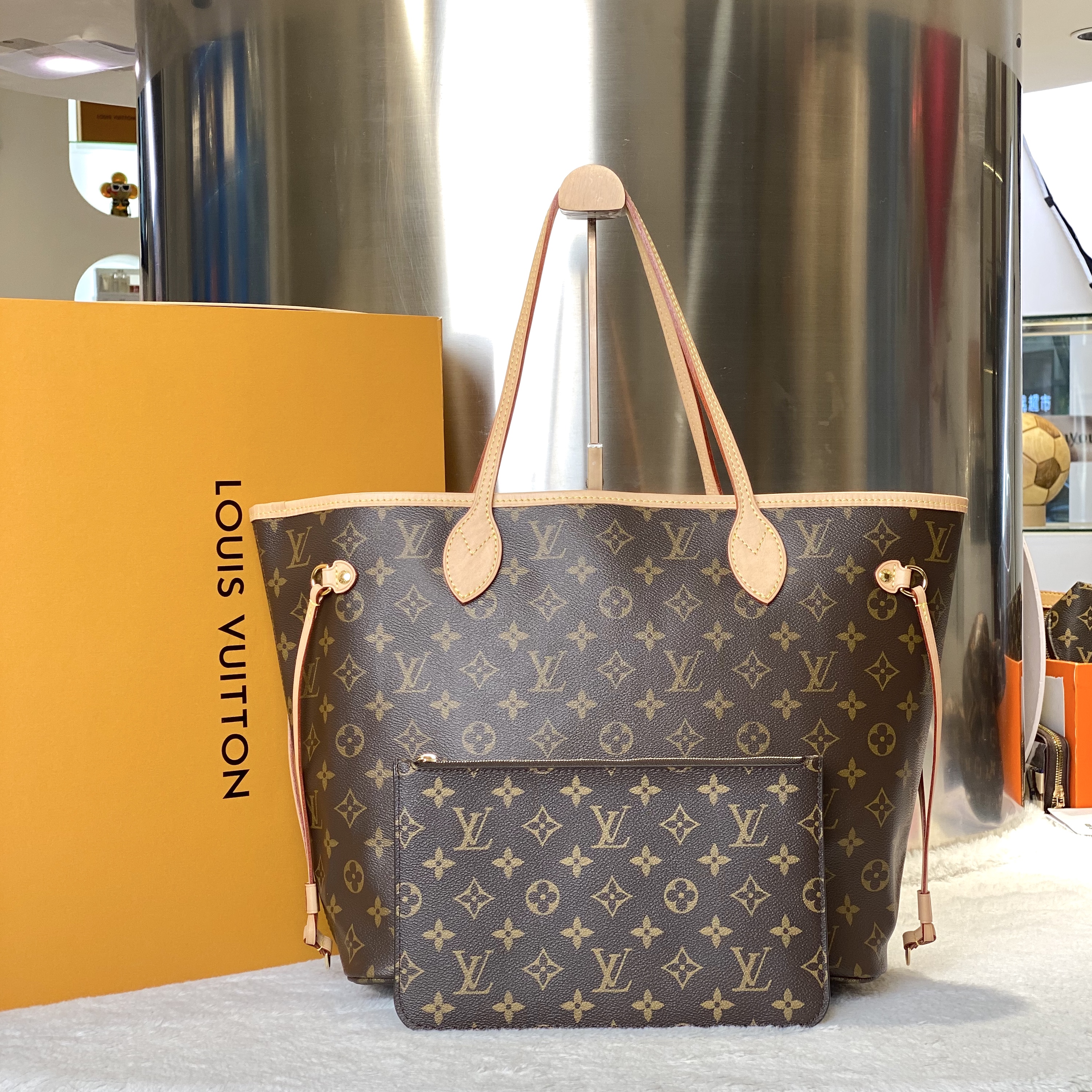 99新  古有LV中号购物袋Nf子母包咖色大容量单肩托特2164