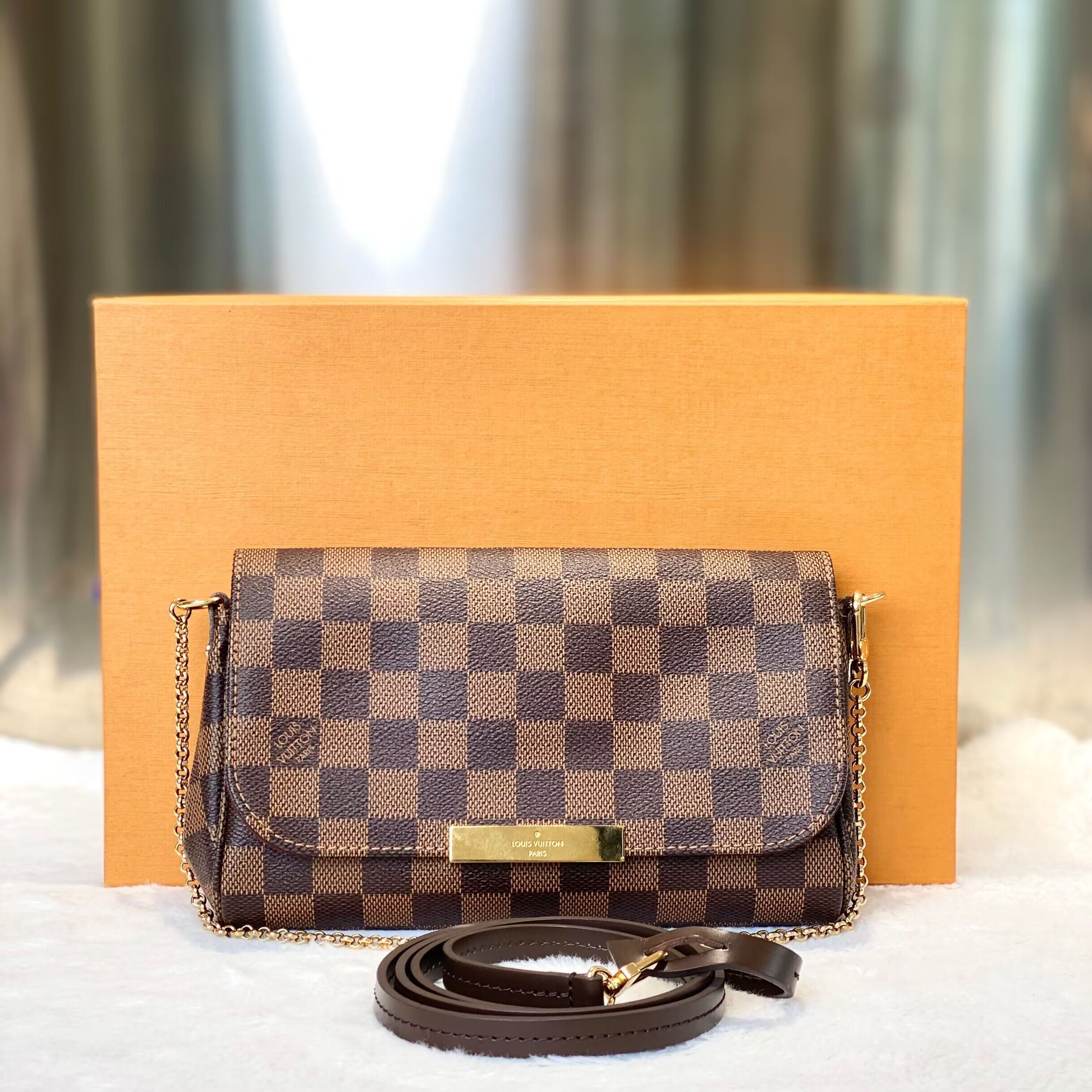 99新 LouisVuitton/路易威登 古有98新LV棋盘格挚爱小号包1182