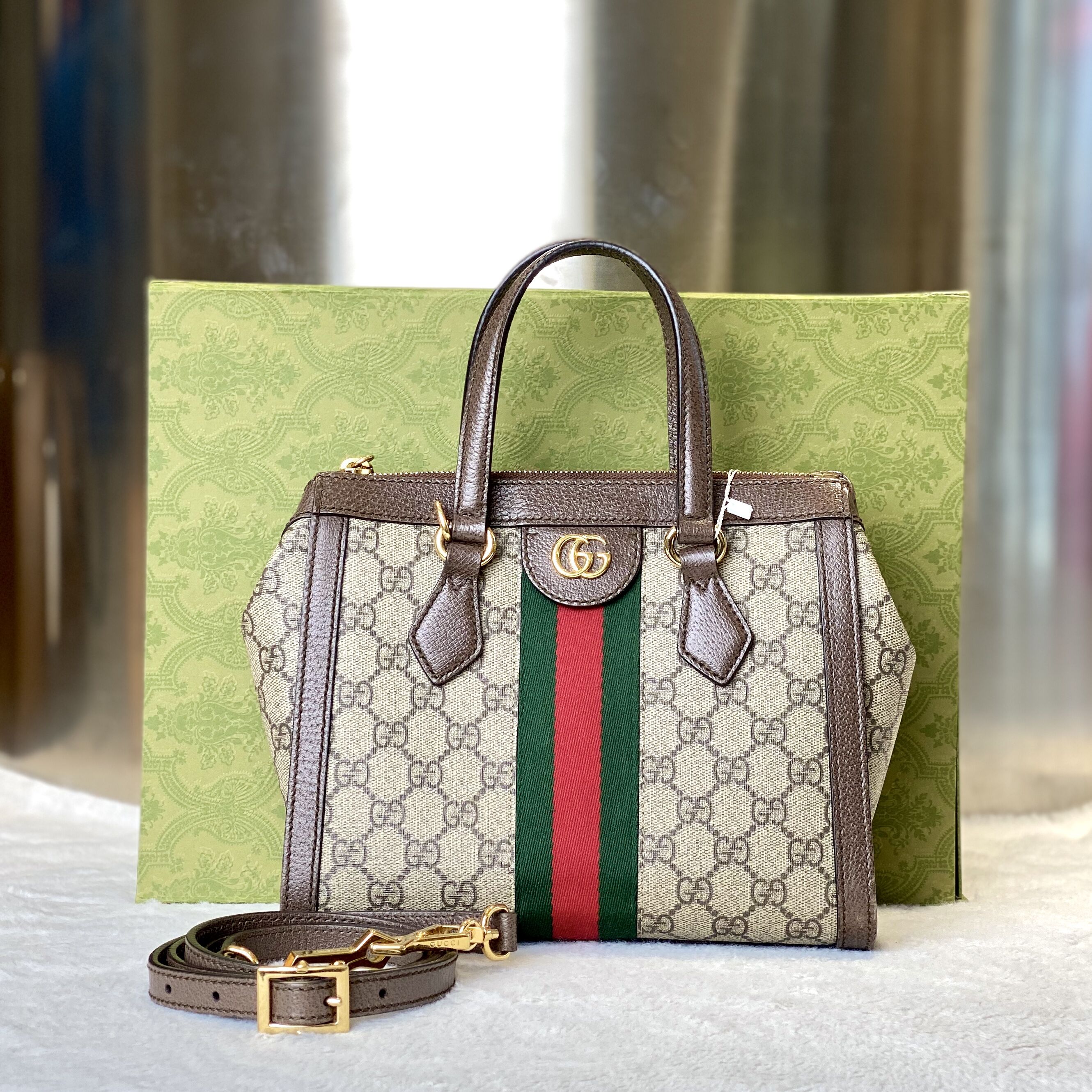 99新  98新古有GUCCI古驰GG小号托特包公价16500经典手提斜挎7974