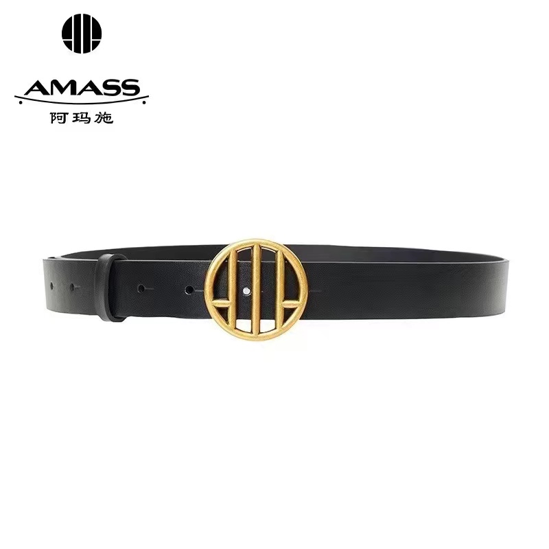阿玛施AMASS【百搭王】时尚百搭复古牛皮带扣痞帅炸街风女装5900473
