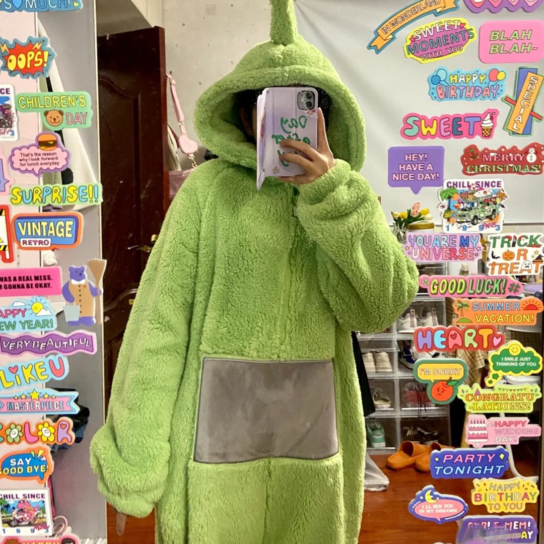 【天线宝宝】可爱卡通珊瑚绒连体睡衣女冬季加厚保暖可外穿家居服