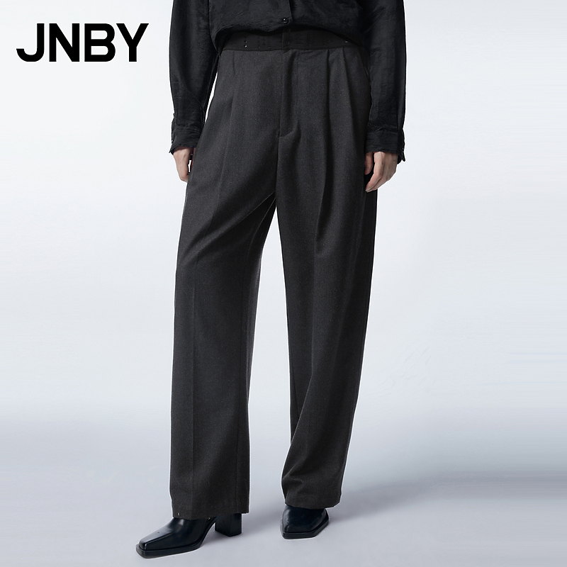 JNBY/江南布衣秋冬休闲裤女士宽松直筒裤子通勤阔腿长裤5N0E13370