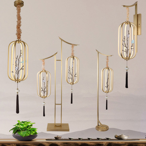 新中式客厅落得灯沙发旁边卧室高级设计感轻奢艺术落地台灯