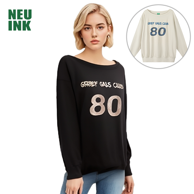 Neu ink 心碎俱乐部系列女款圆领宽松运动卫衣 印花休闲潮流套衫