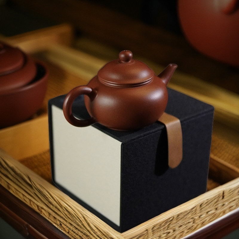 潮州手拉壶手制原矿红泥朱泥壶水平壶小品家用小容量