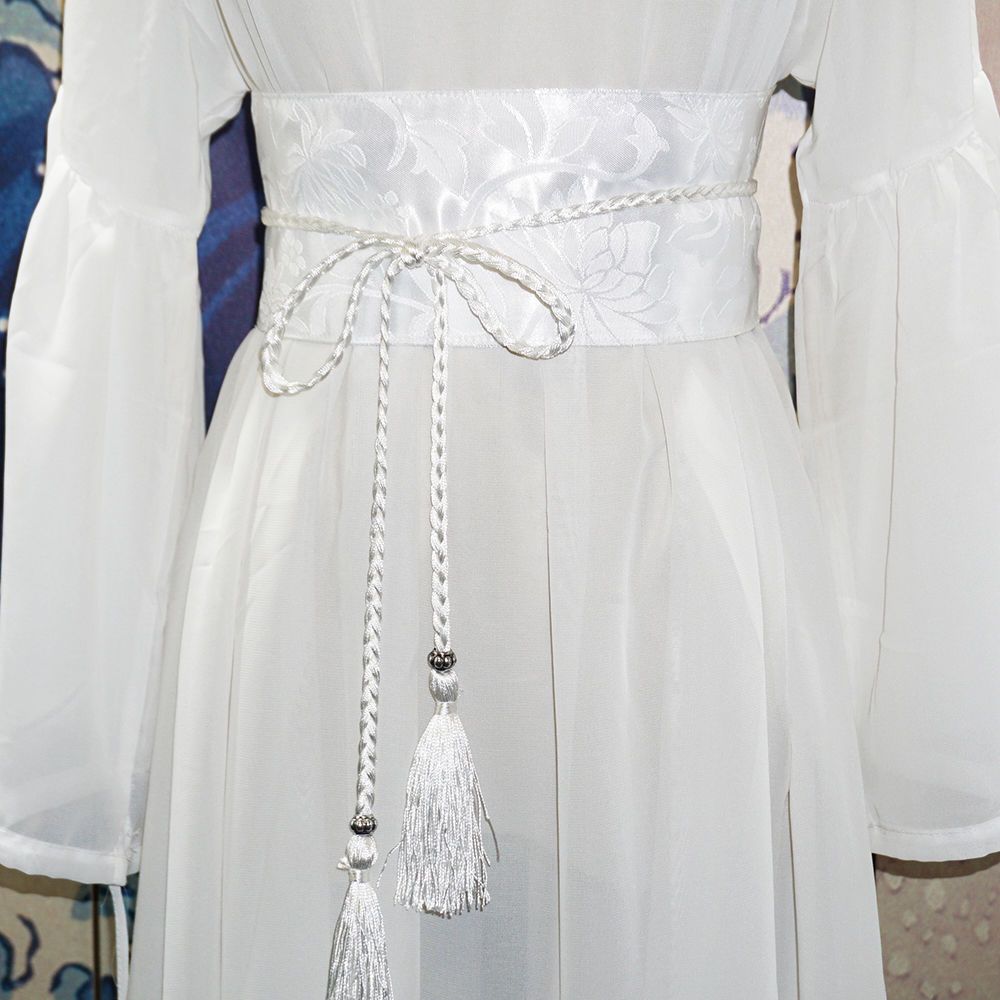 莲花提花文艺腰封古风汉服复古腰带国风流苏腰饰汉元素百搭布腰带