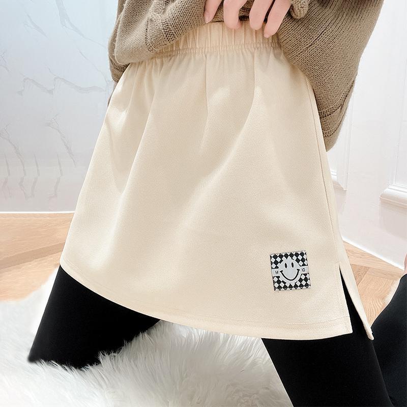 春秋装300斤大码韩版打底叠穿白边屁帘女宽松百搭遮臀时尚半身裙