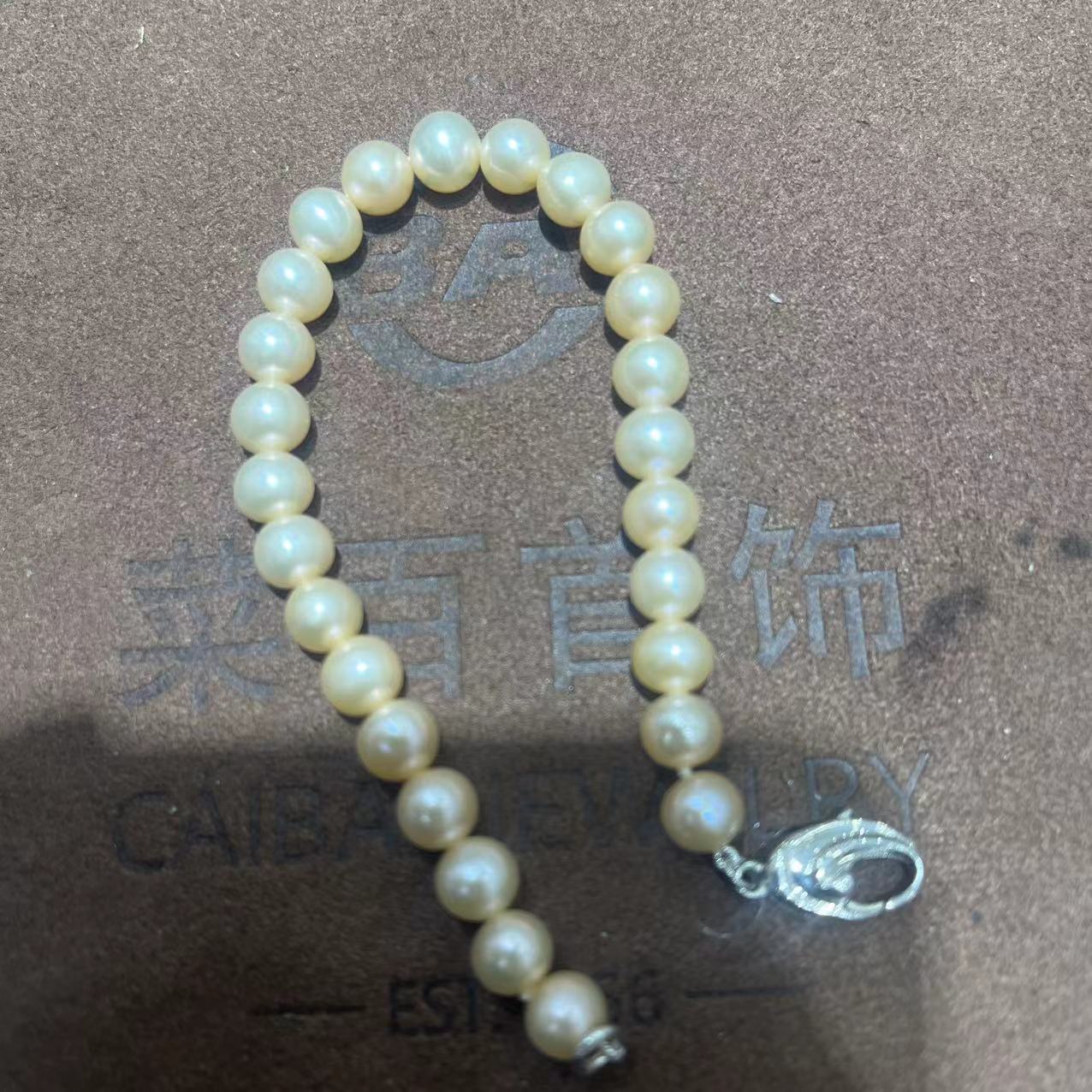 CBAI/菜百MY珍珠手链气质百搭百搭简约简约经典单圈