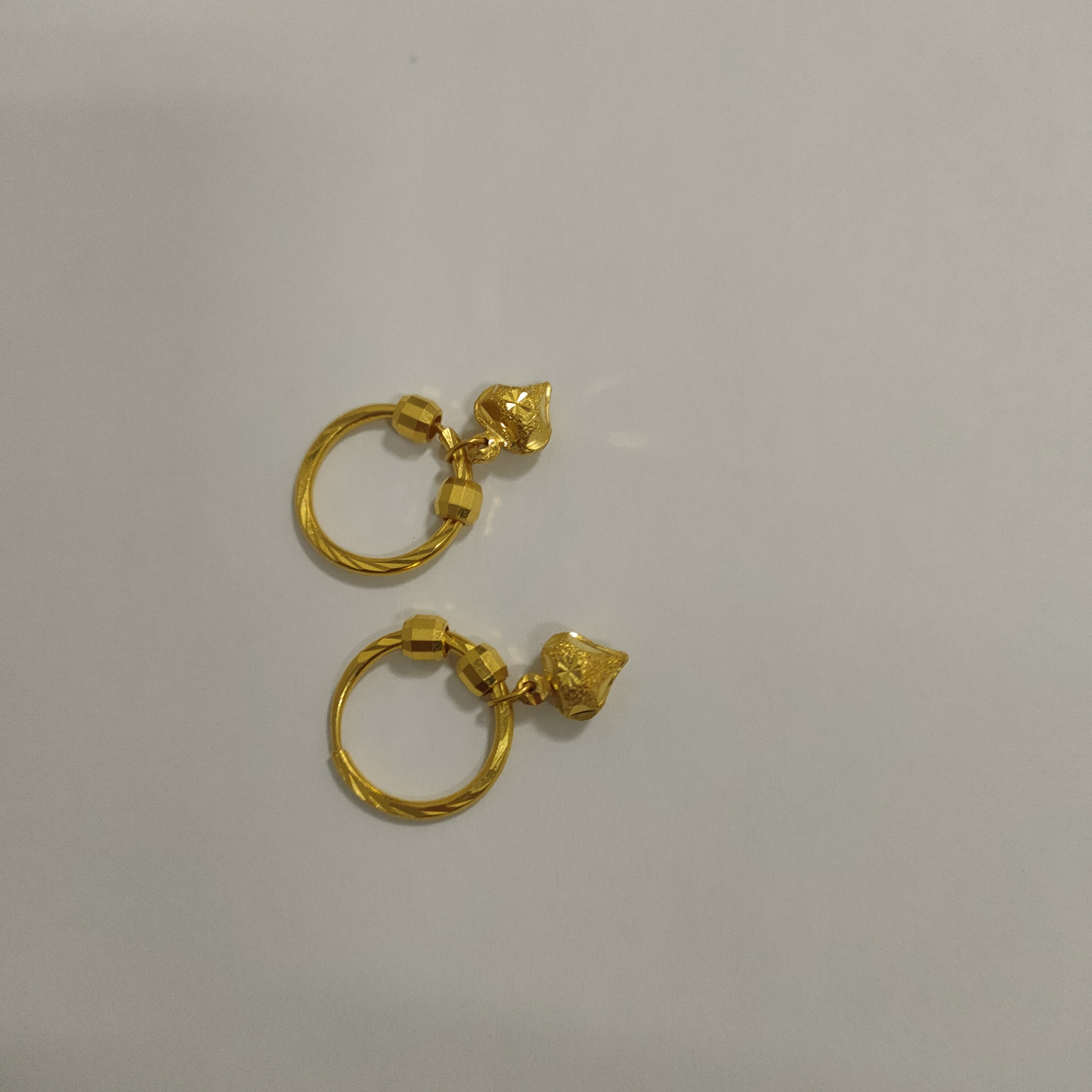 CBAI/菜百SY足金耳环百搭时尚金色简约精致精美美观大方