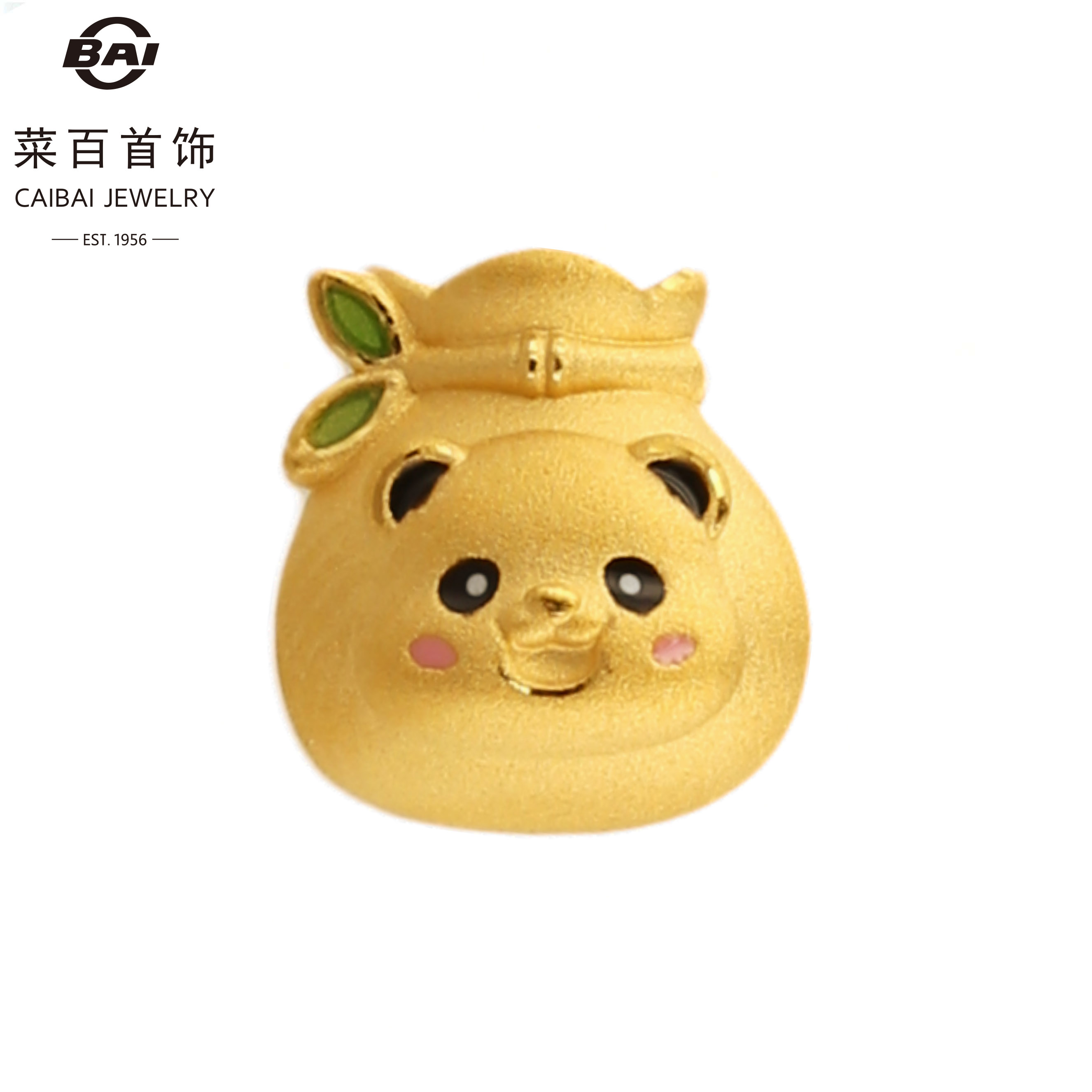 CBAI/菜百HMTD足金饰品转运珠熊猫福袋可爱宝宝