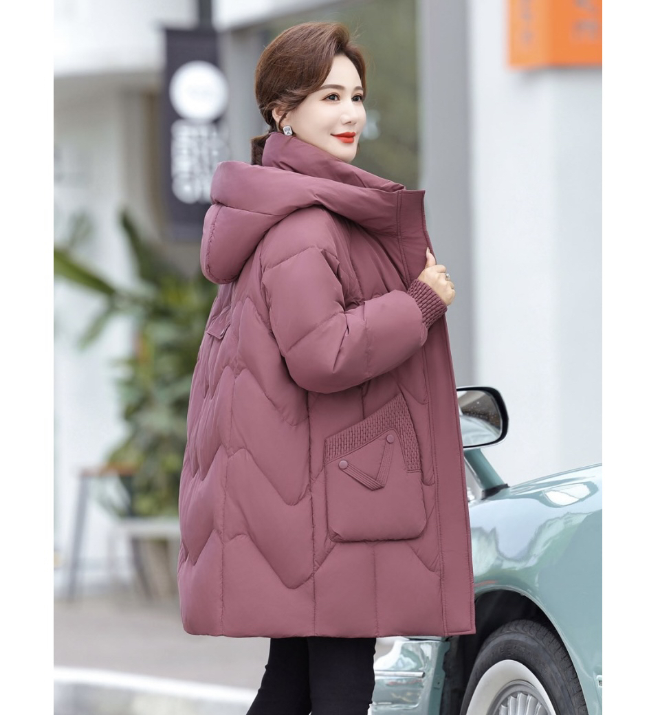 冬季新款时尚洋气妈妈款绒绒外套6276