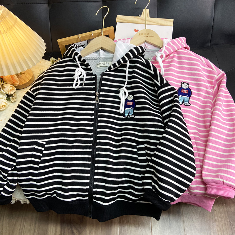 海洋家童装 男女童中大童帅气潮款卫衣儿童双层连帽外套春秋