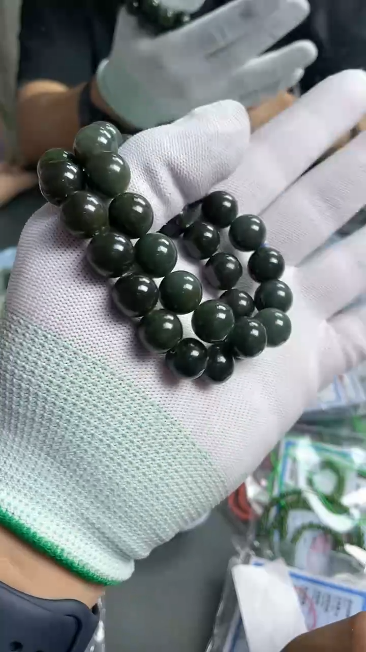 【闪购商品】和田玉手串未镶嵌12mm和田玉且末蓝手串