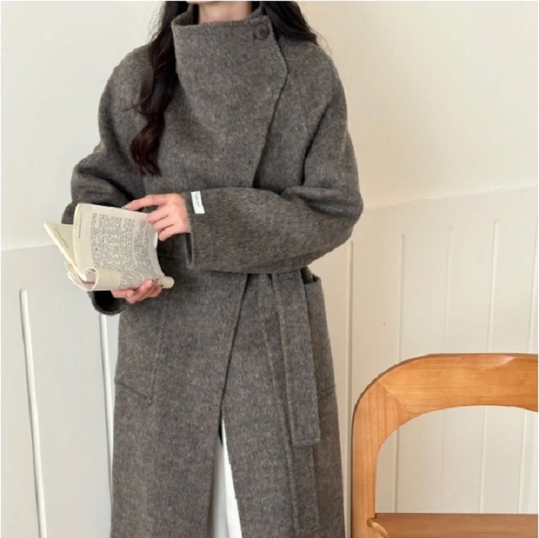 Luoxi/罗皙【24新款】秋冬100%绵羊毛韩版宽松显瘦中长款大衣女8815