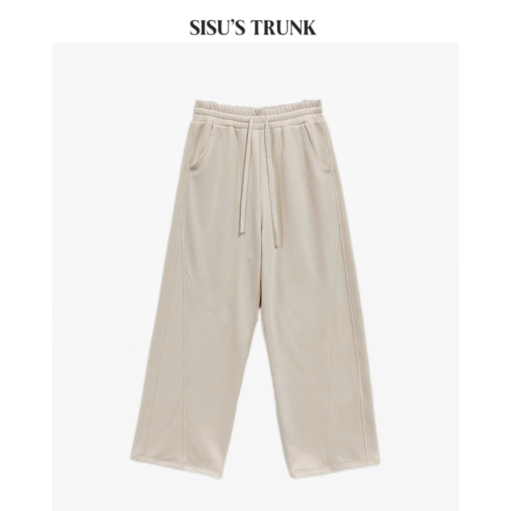 SISU【松弛感】  轻奢阔腿宽松美式秋冬宽松百搭休闲时尚抽绳长裤