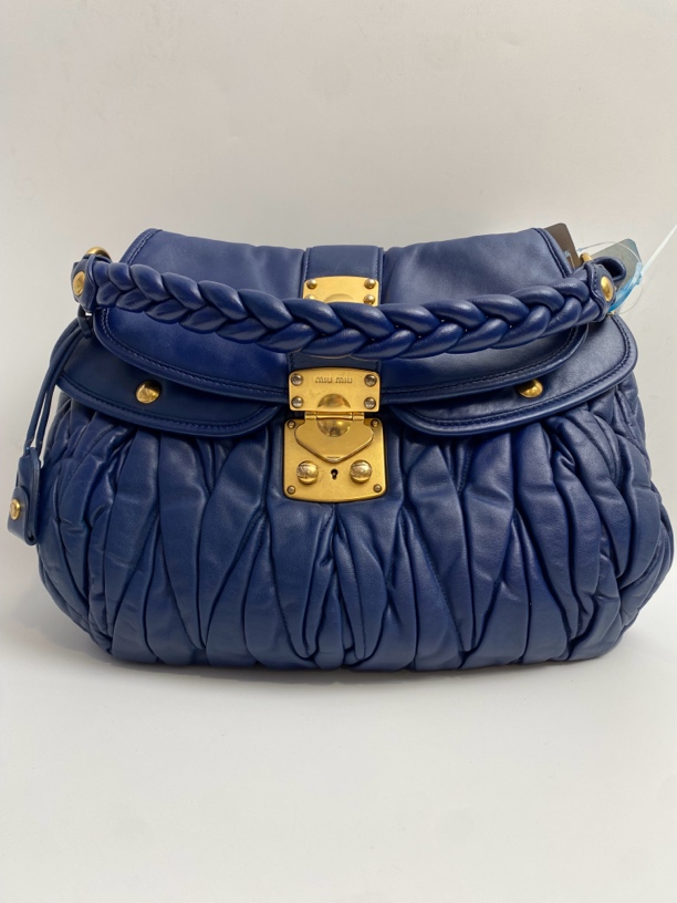 95新 MIU MIU/缪缪 蓝色单肩包81560